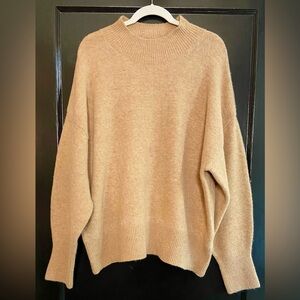 H&M oversized mock neck sweater. Tan/ Caramel color. Size L.